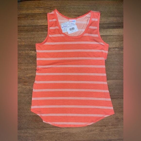 LuLaRoe Large Tank Top • Melon Color with Stripes • Ultra Soft • Stretchy • BNWT - Picture 4 of 13